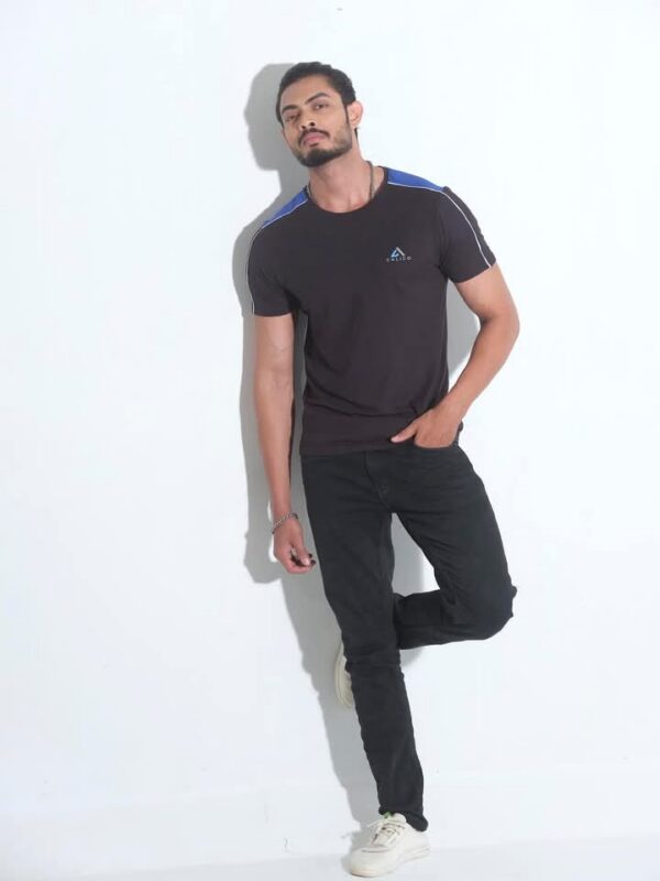 Black Cut and Sew T-shirt