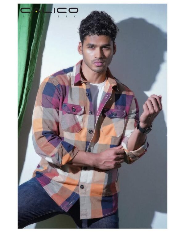 Winter Check Shirt (Maroon Orange)